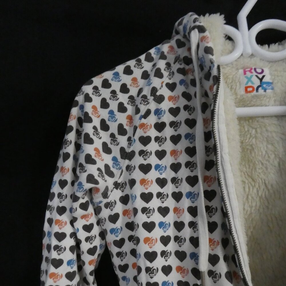 Y2K - Vintage - Roxy | medium | Heart & Logo Patterned  Zip-Up Hoodie - Picture 5 of 16